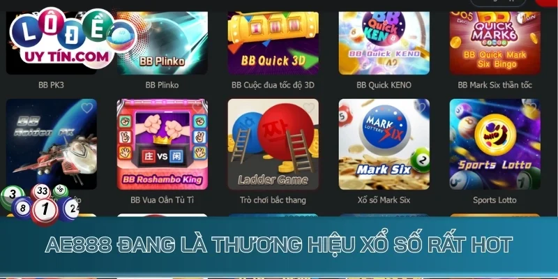 Ae888 đang là thương hiệu xổ số rất hot